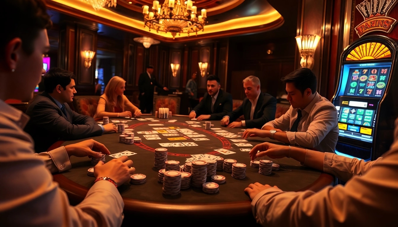 Engage with thrilling poker games at a luxury casino featuring elements related to porn games and adult themes.