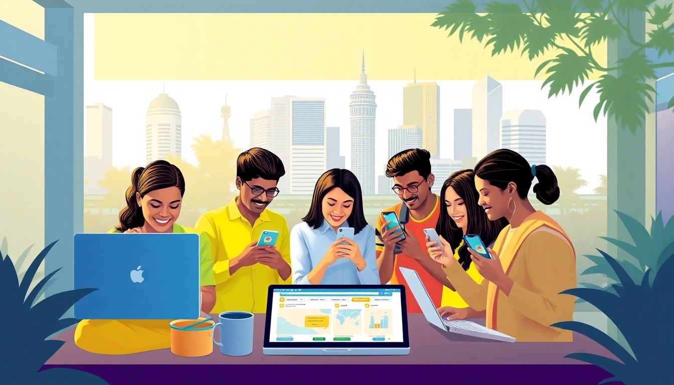 Engaging platform users browsing classified ads on Hela Add in Sri Lanka.
