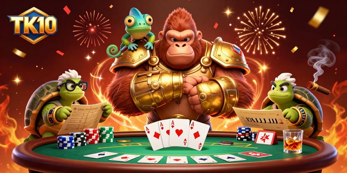 Engage in thrilling battles at TK10 while enjoying vibrant visuals of gambling action and excitement.