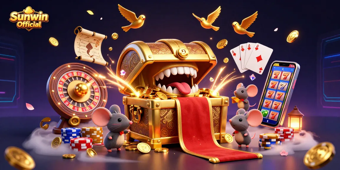Engage with Sunwin Official in an exciting slots adventure filled with gold coins and vibrant casino elements.