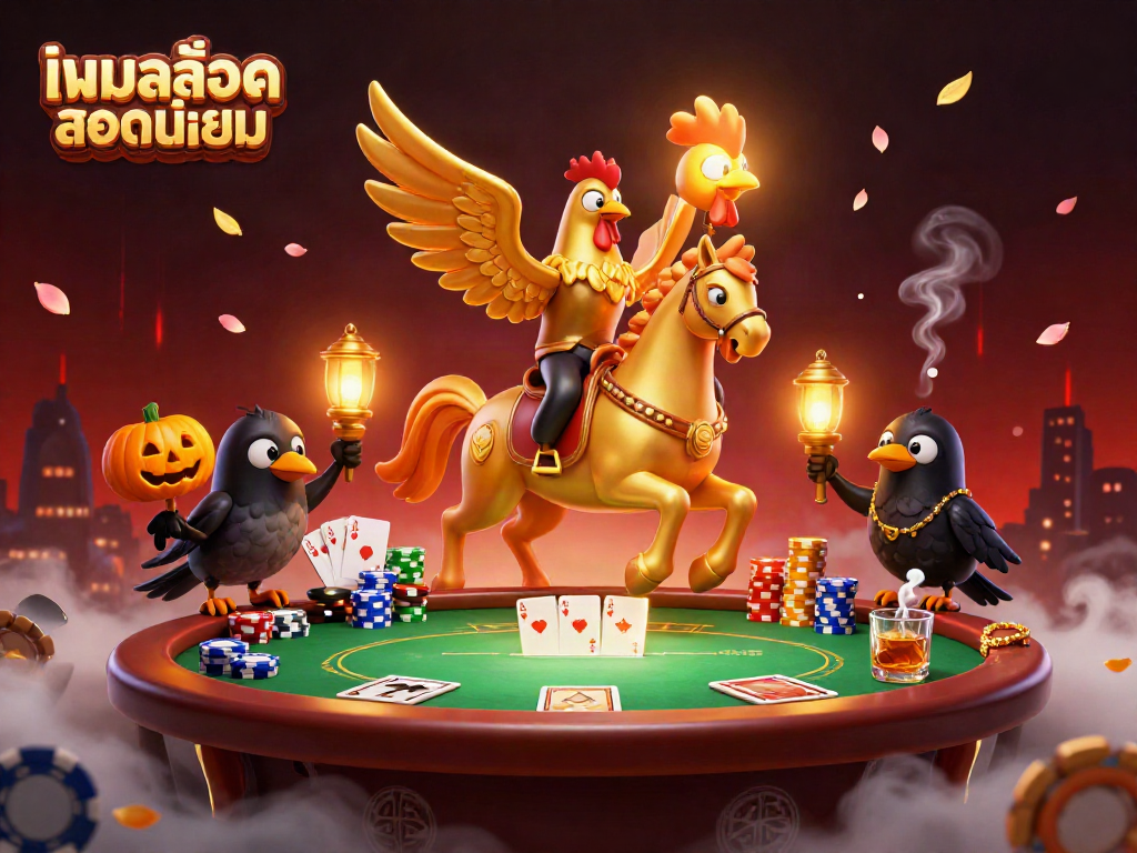 Experience thrilling slots with เกมสล็อตยอดนิยม in a vibrant midnight casino scene.