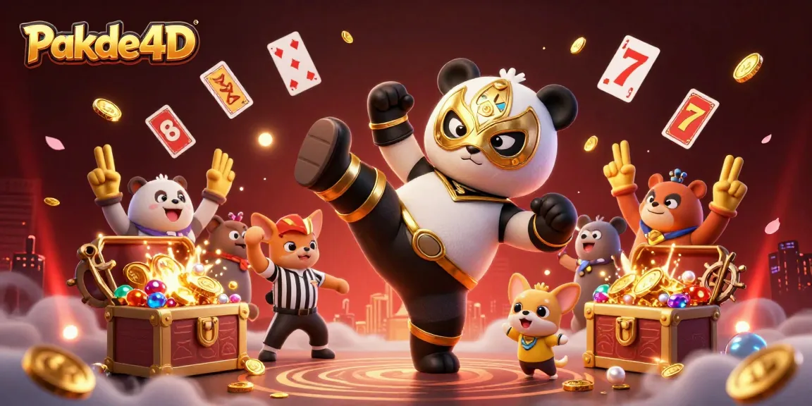 Experience thrilling gaming action with Pakde4D in this dynamic 3D illustration showcasing excitement at an online casino.