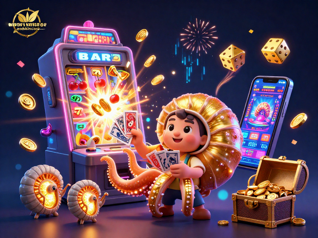 Experience the thrill of nirvanamassageandskincare with dynamic 3D digital casino elements like jackpot reels, cards, and coins.