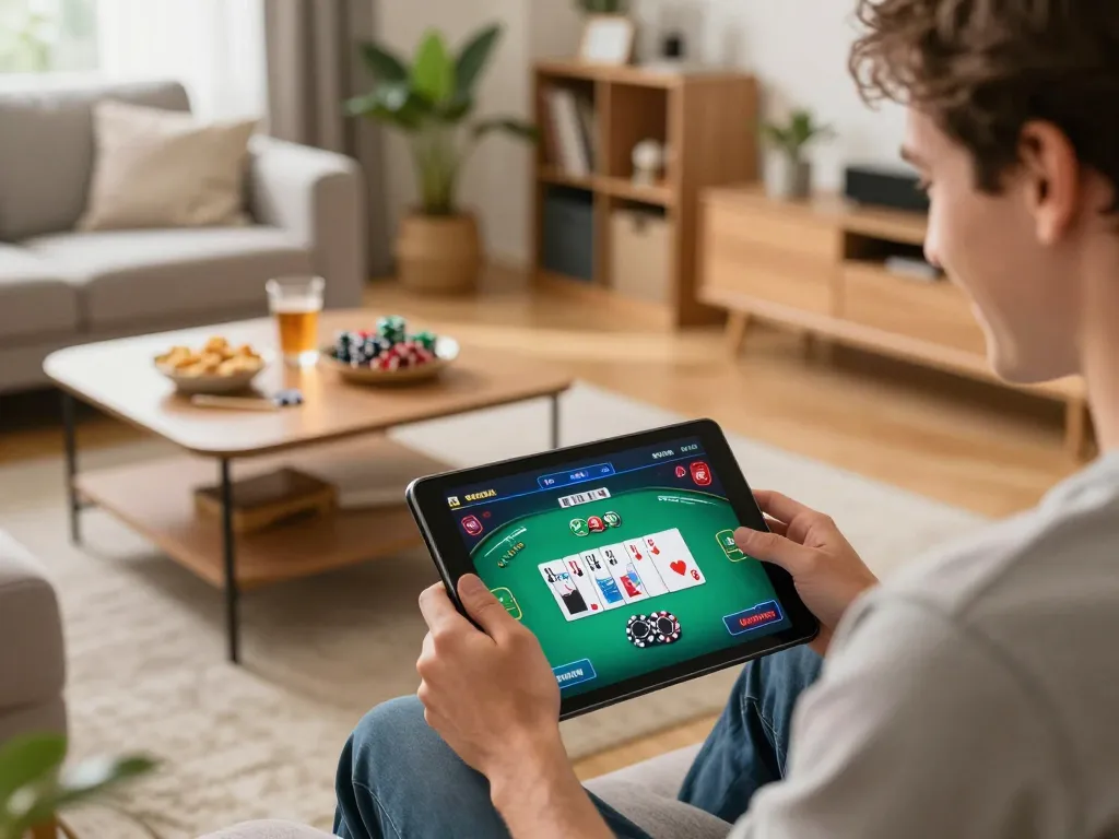 Engaging online gaming at home with hm88 app showcasing excitement and fun.