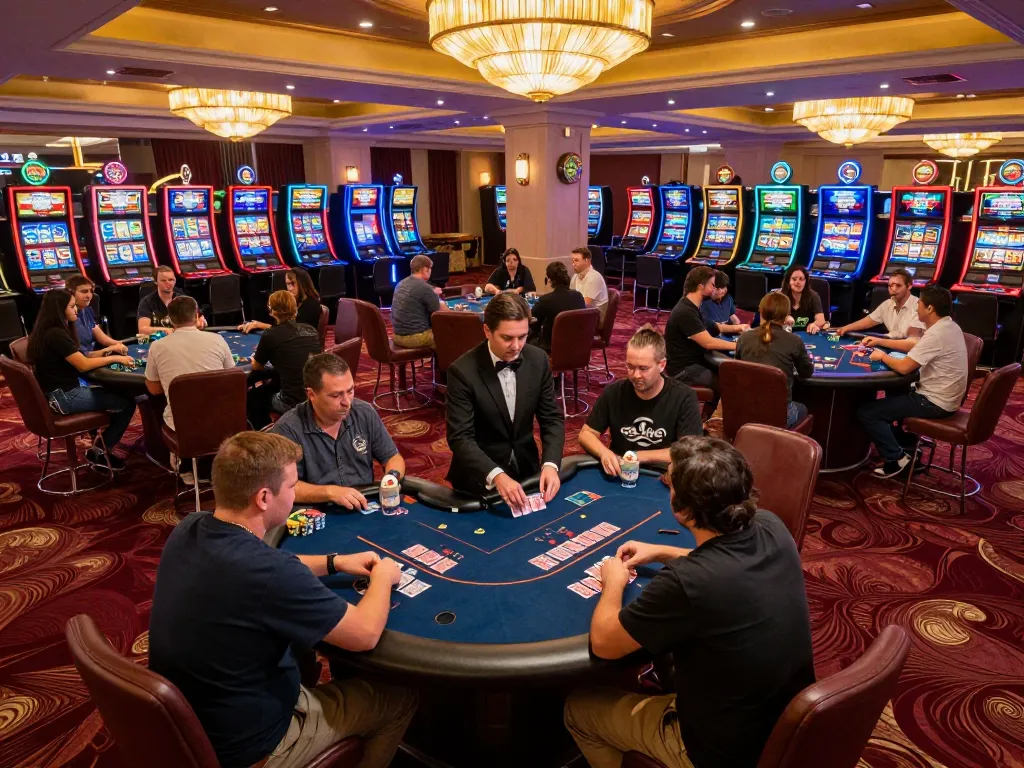 tr88 players engaging in exciting games at a premier casino floor with vibrant atmosphere