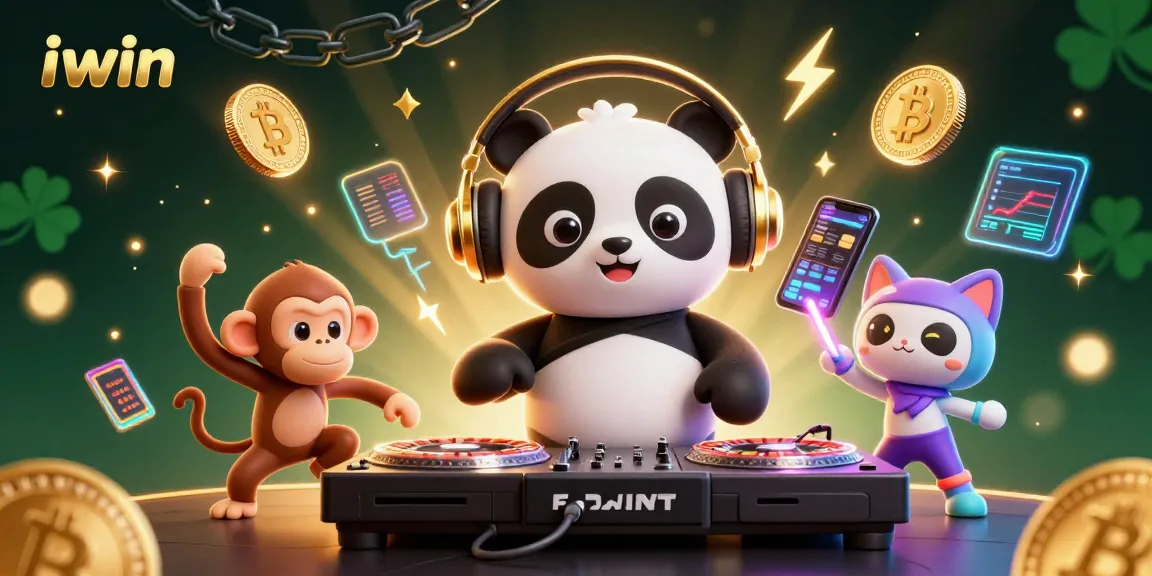 Engage in thrilling iwin casino games with vibrant 3D characters in an electrifying scene.