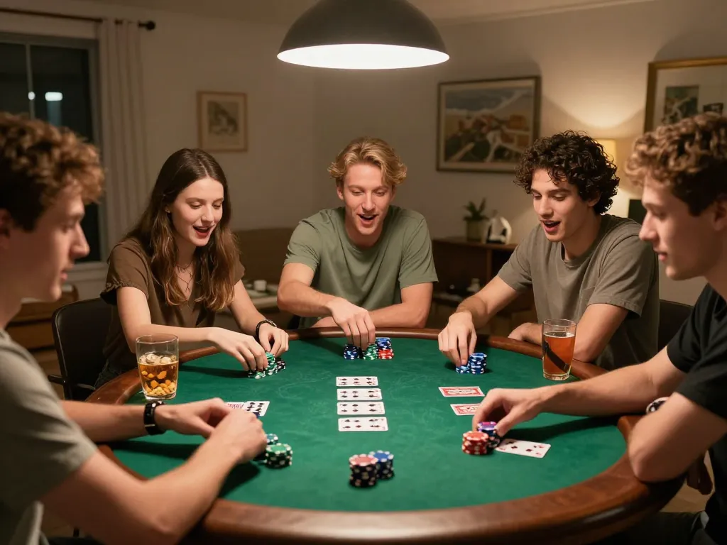 Experience tai iwin gaming with friends during an exciting poker night at home.