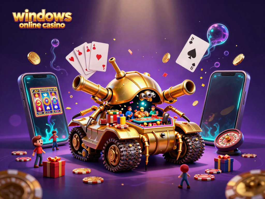 Experience the excitement of a windows online casino with a vibrant scene depicting a golden beetle tank casino