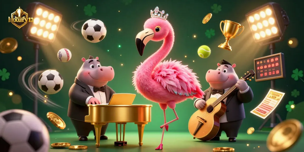 Luxury12 menghadirkan suasana kasino yang meriah dengan penyanyi flamingo dan hippo dalam aksi.
