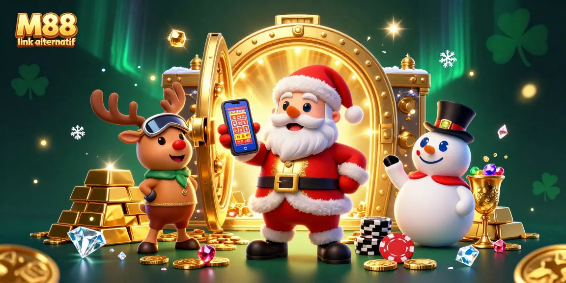 Spin with M88 link alternatif in an exciting casino scene adorned with treasure and luck!