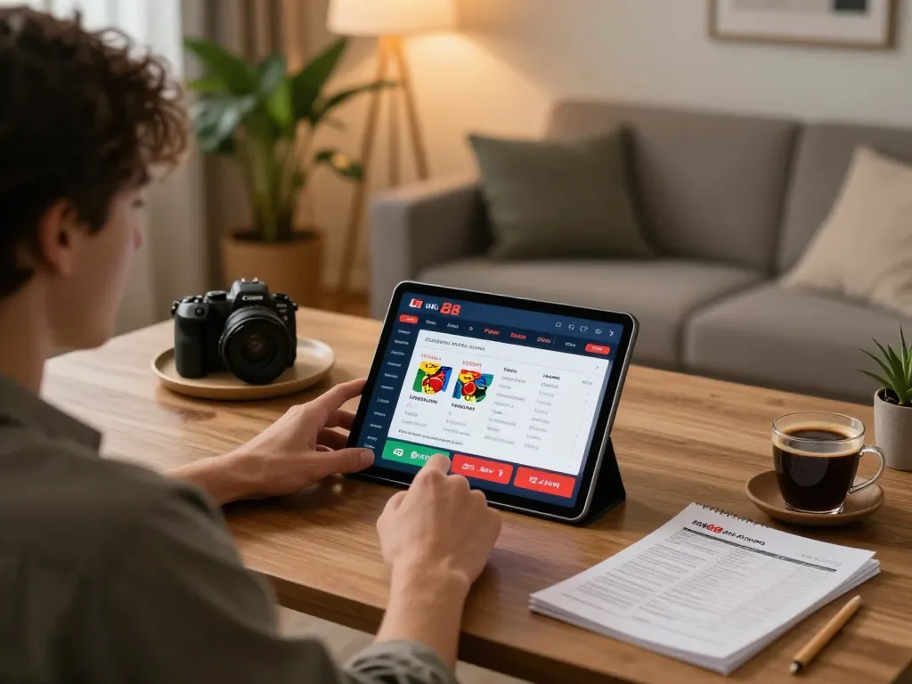 Engaging with nk88 casino app on a tablet at home for a responsible gaming experience