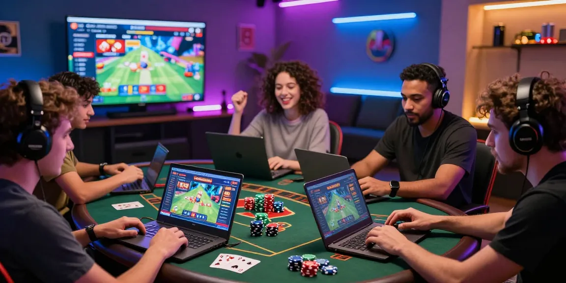 Players enjoying an engaging credit card casino experience online in a lively gaming room.