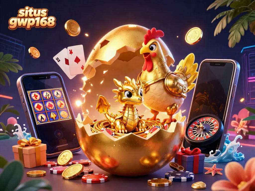 Menggali peluang kemenangan di situs gwp168, dengan ilustrasi dadu bersinar dan chip poker yang menantang.