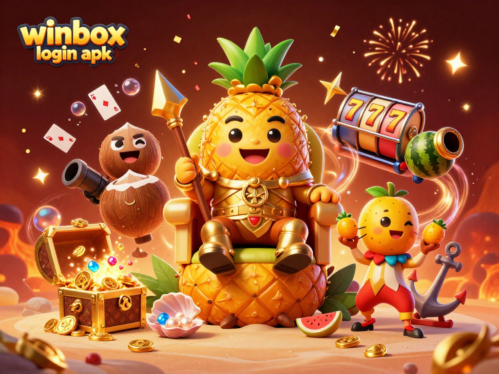 Experience the thrill of winbox login apk with rich casino elements like slot reels and gold treasures.