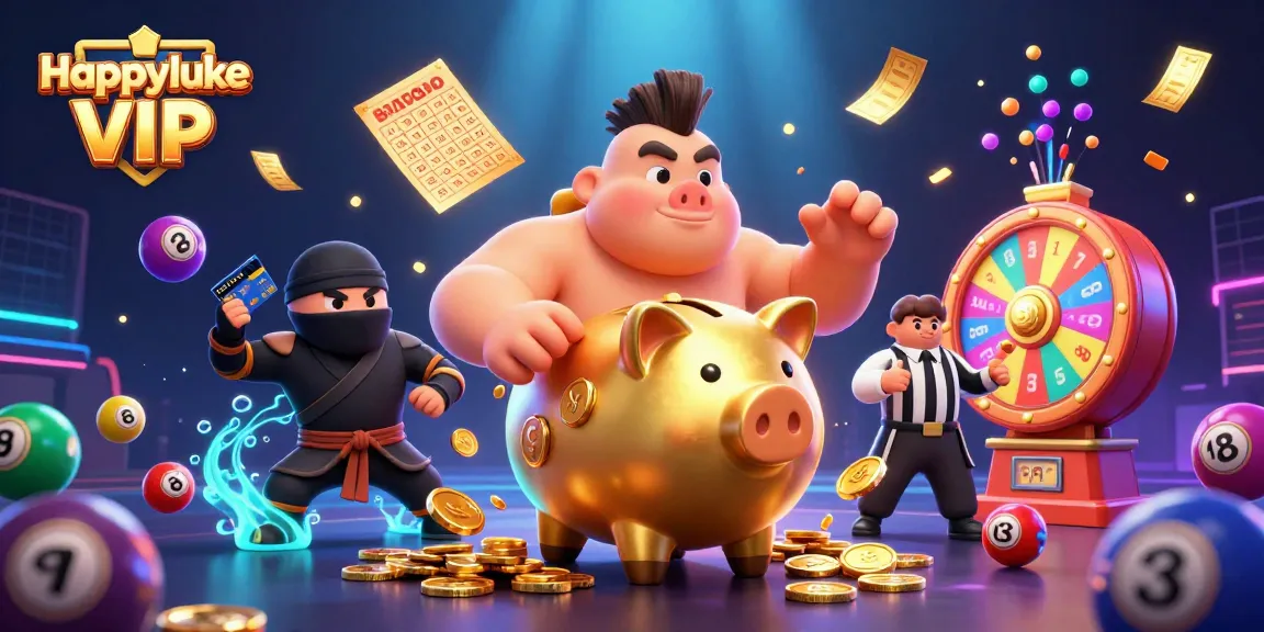 เล่นเกมสล็อต Happyluke VIP พร้อมด้วยภาพประกอบที่เต็มไปด้วยสีสันและกิจกรรม