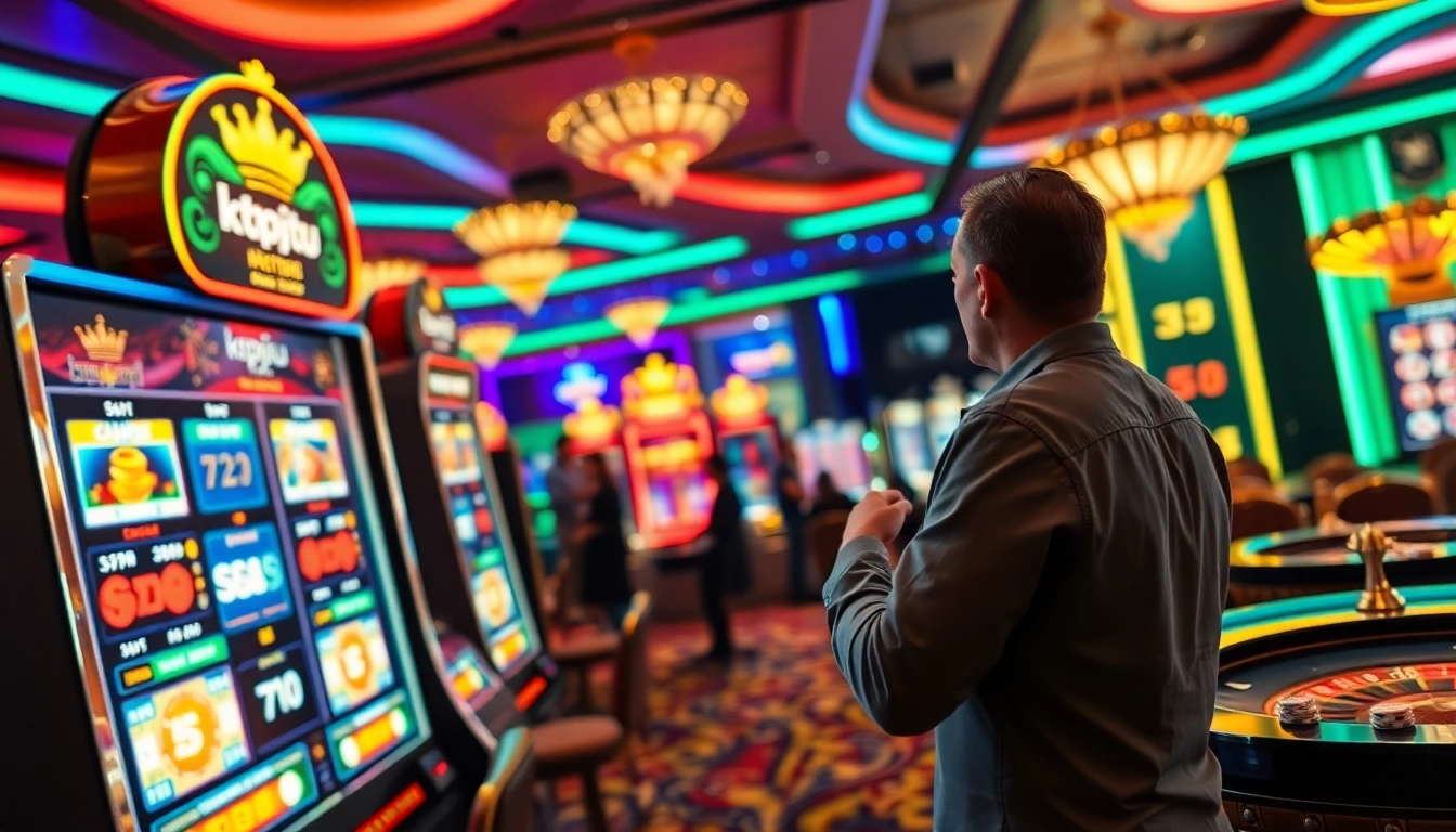 Experience high-stakes gaming at KTPJITU with thrilling slot machines and vibrant casino atmosphere.