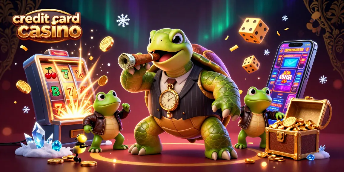 Experience the vibrant action at a credit card casino with a whimsical 3D illustration of engaging characters and gaming elements.