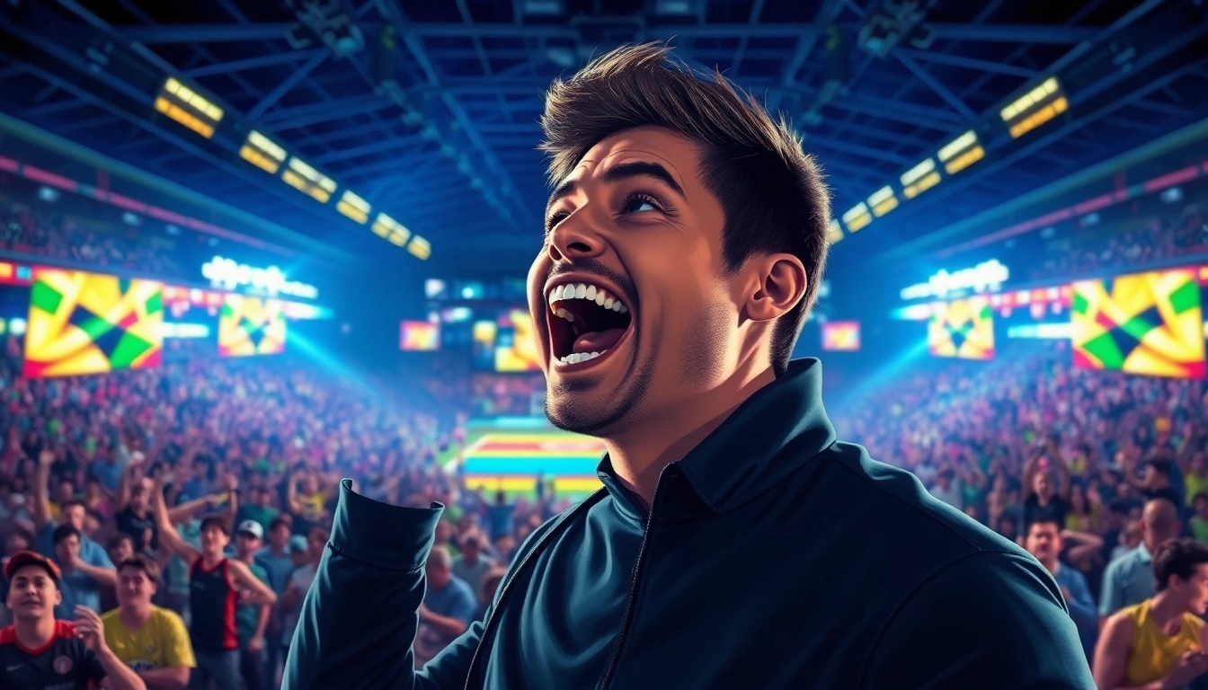 Taruhan SBOBET yang penuh semangat dalam suasana arena olahraga yang menggembirakan.