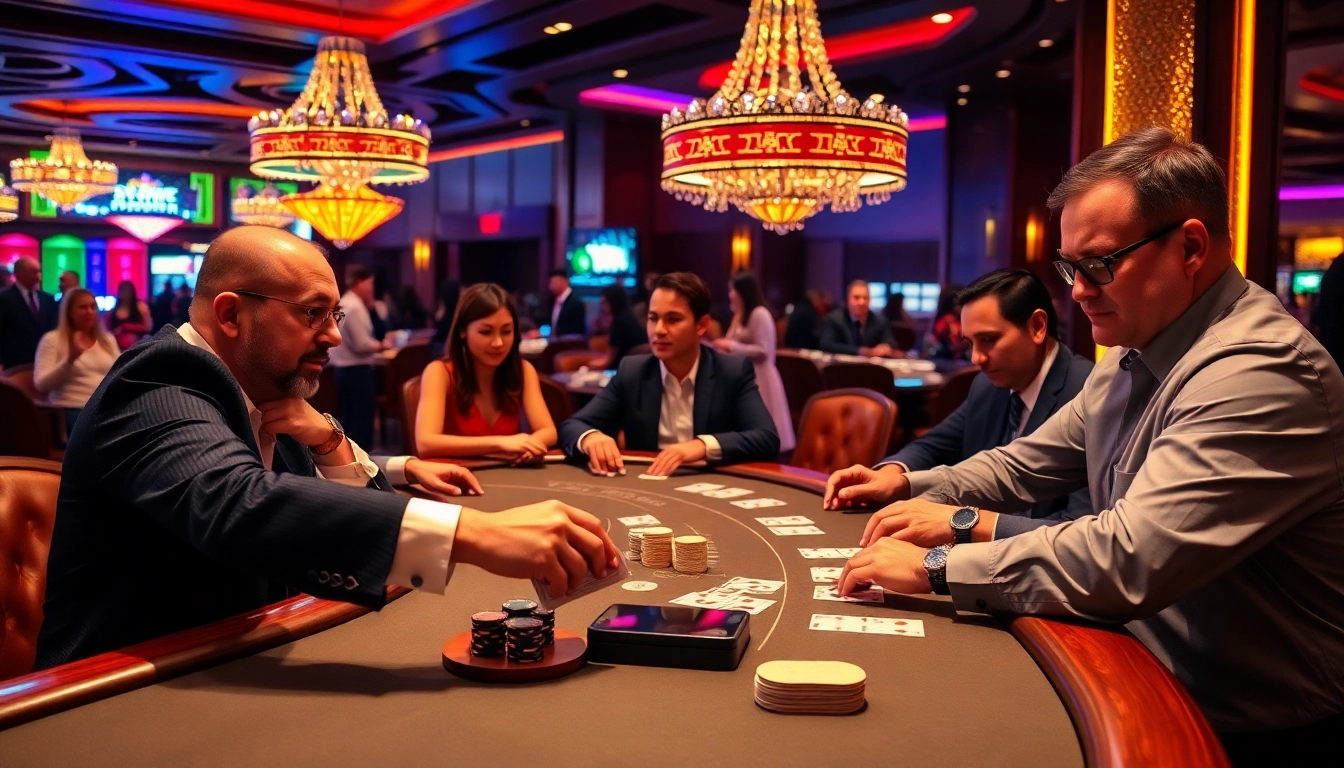 Experience the thrill of a Blackjack Casino game with competitive players and an elegant setting.