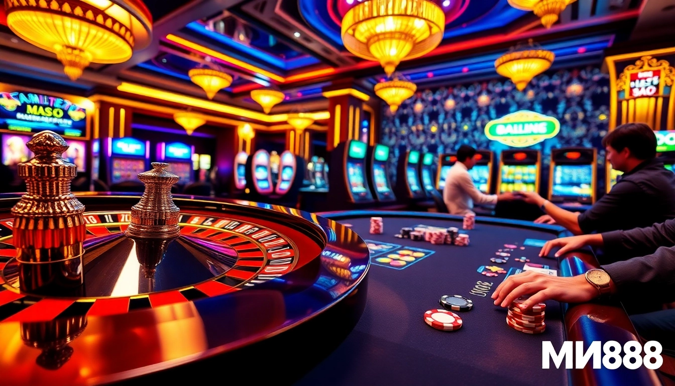 Experience thrilling gameplay at https://mm88.sa.com/ with vibrant casino tables and poker chips.