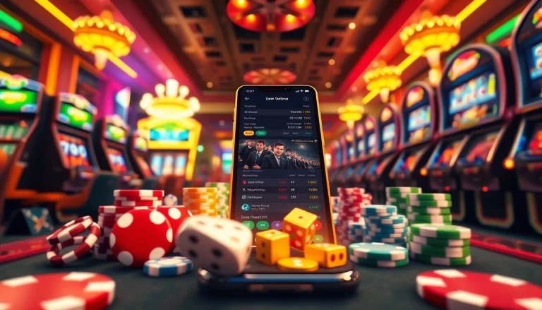 Dynamic casino atmosphere featuring Nhà cái xx88 mobile app with engaging gaming elements.