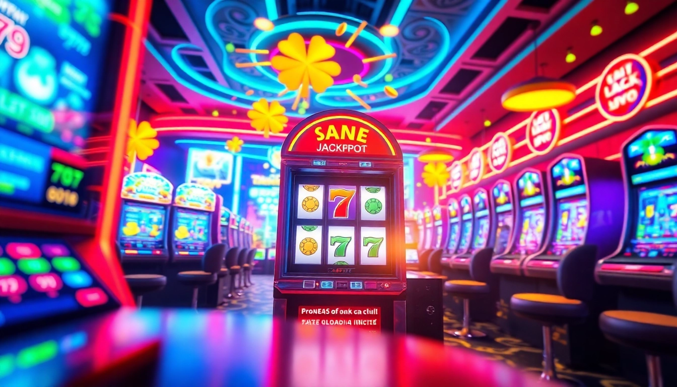 Exciting online gaming atmosphere with hoki138 slot machines and vibrant colors