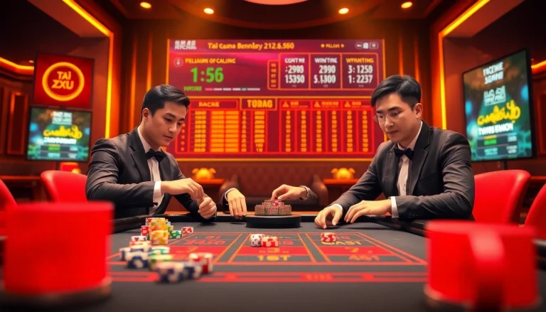 Engaging scene of players enjoying tài xỉu online, showcasing excitement at a casino table.