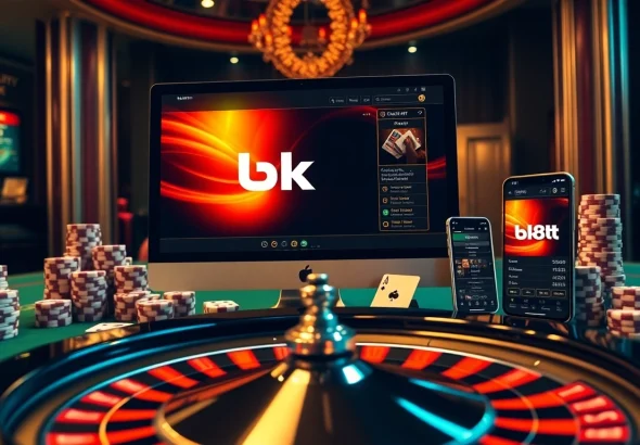 Players enjoying an exciting bk8th online casino experience with vibrant gaming elements.