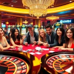 Players enjoying the excitement of a poker game at an OKWIN-branded casino.