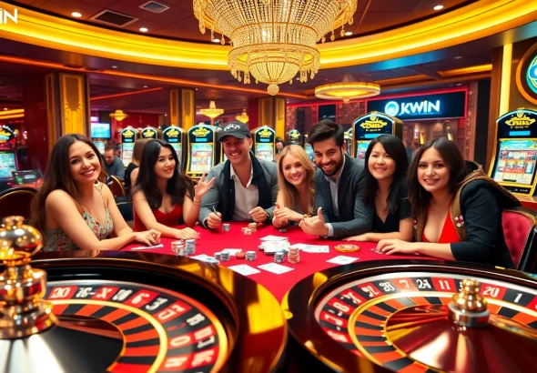 Players enjoying the excitement of a poker game at an OKWIN-branded casino.