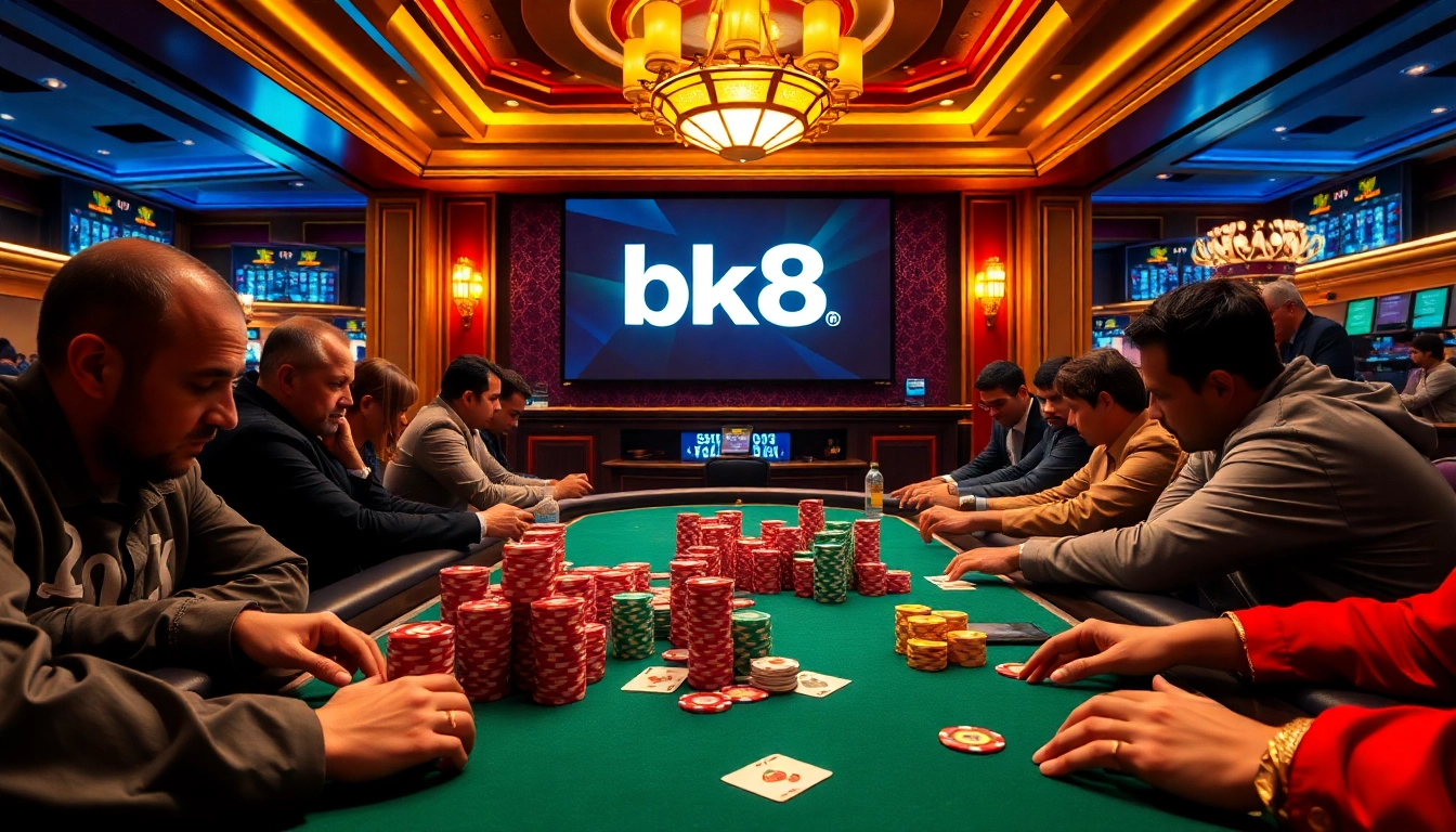 Experience the excitement of BK8 เว็บตรง with lavish poker and betting scenes.